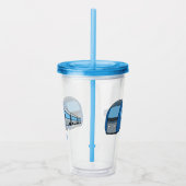 Afbeelding van de cartoon van elektrische treinen acryl drinkbeker (Rechts)
