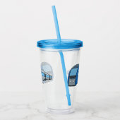 Afbeelding van de cartoon van elektrische treinen acryl drinkbeker (Links)