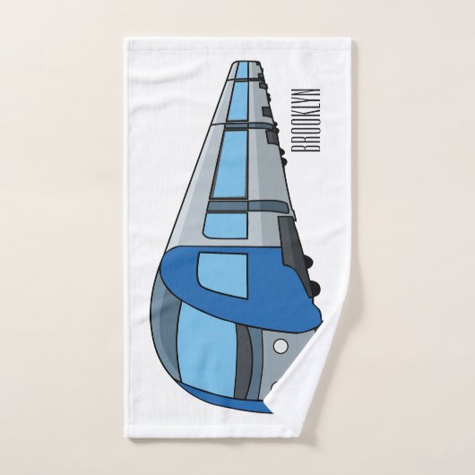 Afbeelding van de cartoon van elektrische treinen bad handdoek (Handdoek)
