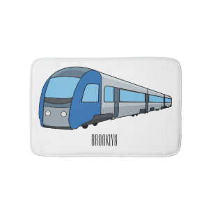 Afbeelding van de cartoon van elektrische treinen badmat