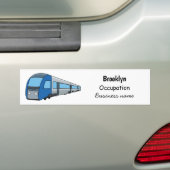 Afbeelding van de cartoon van elektrische treinen bumpersticker (Op auto)