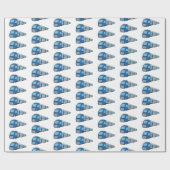 Afbeelding van de cartoon van elektrische treinen cadeaupapier (Vlak)