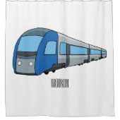 Afbeelding van de cartoon van elektrische treinen douchegordijn (Voorkant)
