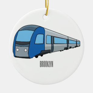 Afbeelding van de cartoon van elektrische treinen keramisch ornament