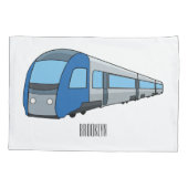 Afbeelding van de cartoon van elektrische treinen kussensloop (Achterkant)