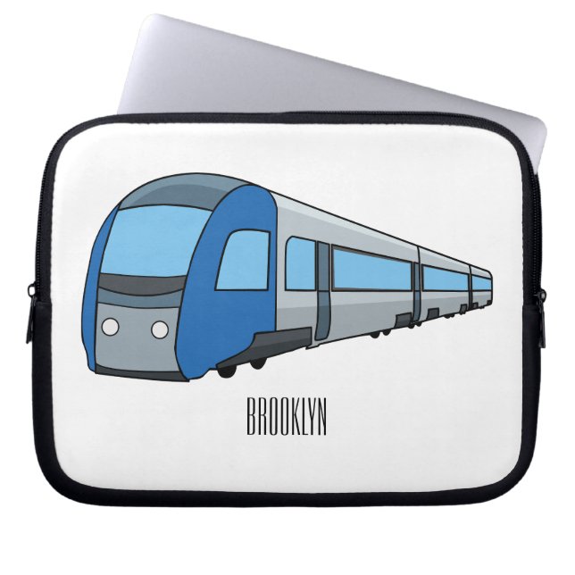 Afbeelding van de cartoon van elektrische treinen laptop sleeve (Voorkant)