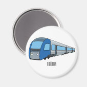 Afbeelding van de cartoon van elektrische treinen magneet (Voorkant / Achterkant)