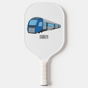 Afbeelding van de cartoon van elektrische treinen pickleball paddle