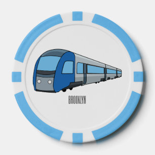 Afbeelding van de cartoon van elektrische treinen poker chips