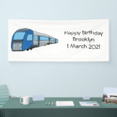 Afbeelding van de cartoon van elektrische treinen spandoek (Beurs)