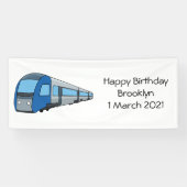 Afbeelding van de cartoon van elektrische treinen spandoek (Horizontaal)