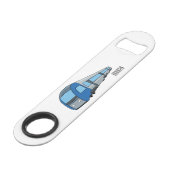 Afbeelding van de cartoon van elektrische treinen speed flessenopener (Voorkant Gekanteld)