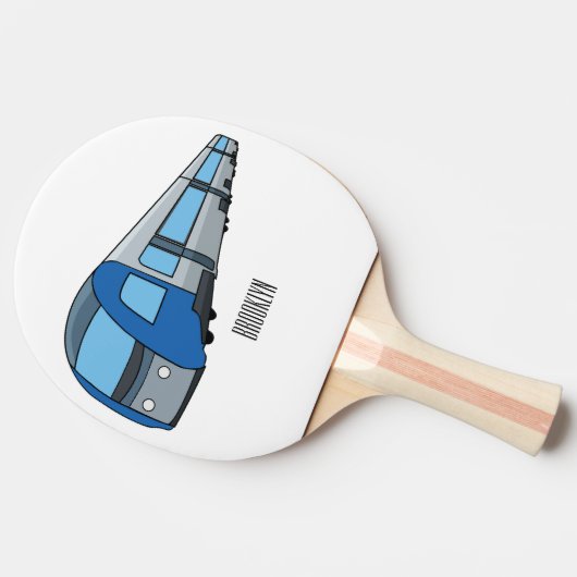 Afbeelding van de cartoon van elektrische treinen tafeltennisbatje (Zijkant)