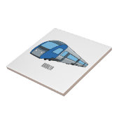 Afbeelding van de cartoon van elektrische treinen tegeltje (Zijkant)