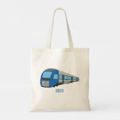 Afbeelding van de cartoon van elektrische treinen tote bag (Achterkant)