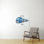 Afbeelding van de cartoon van elektrische treinen wandkleed (In Situ (horizontaal))