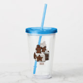 Afbeelding van de cartoon van gebak acryl drinkbeker (Achterkant)
