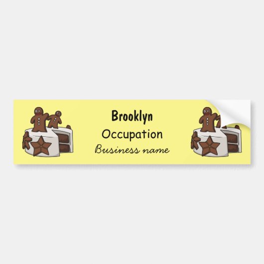 Afbeelding van de cartoon van gebak bumpersticker (Voorkant)