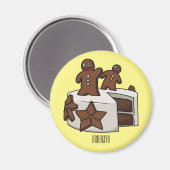 Afbeelding van de cartoon van gebak magneet (Voorkant / Achterkant)