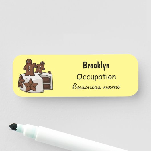 Afbeelding van de cartoon van gebak naamplaatje (In situ)