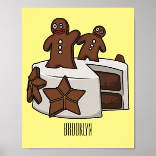 Afbeelding van de cartoon van gebak poster