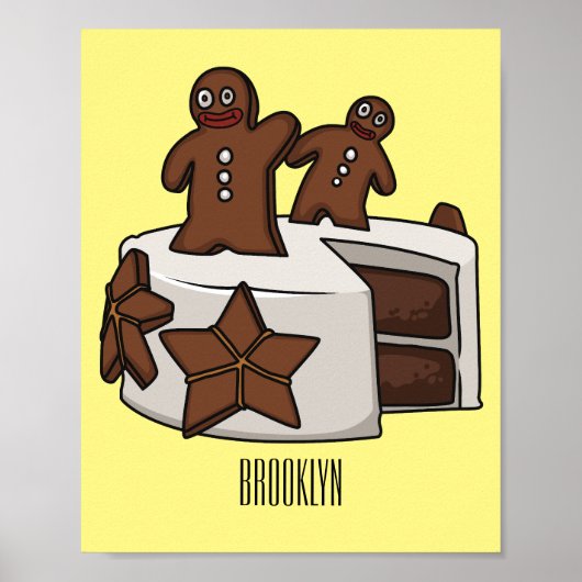 Afbeelding van de cartoon van gebak poster (Voorkant)