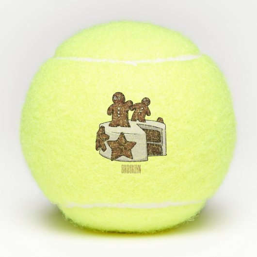 Afbeelding van de cartoon van gebak tennisballen (Voorkant)