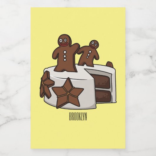 Afbeelding van de cartoon van gebak voedselcontainer etiket (Enkel label)