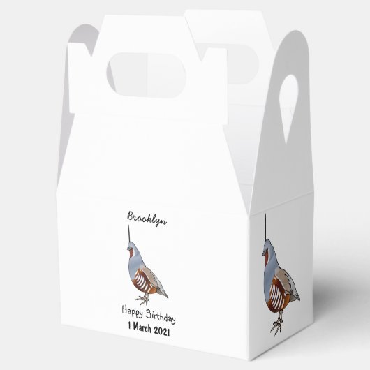 Afbeelding van de cartoon van gebergte kwartelvoge bedankdoosjes (Geopend)