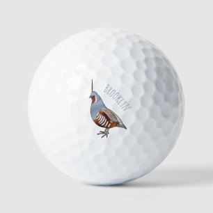 Afbeelding van de cartoon van gebergte kwartelvoge golfballen