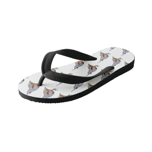 Afbeelding van de cartoon van gebergte kwartelvoge kinder teenslippers (Schuin)