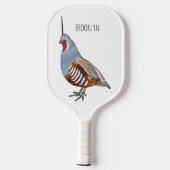 Afbeelding van de cartoon van gebergte kwartelvoge pickleball paddle (Achterkant)