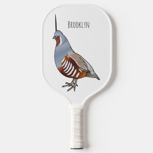 Afbeelding van de cartoon van gebergte kwartelvoge pickleball paddle (Voorkant)
