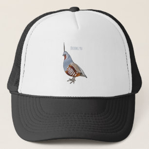 Afbeelding van de cartoon van gebergte kwartelvoge trucker pet