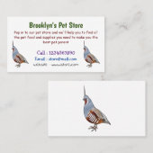 Afbeelding van de cartoon van gebergte kwartelvoge visitekaartje (Voorkant / Achterkant)