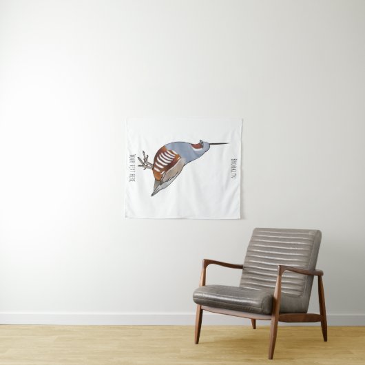 Afbeelding van de cartoon van gebergte kwartelvoge wandkleed (In Situ (horizontaal))