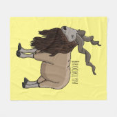 Afbeelding van de cartoon van geit van de markt fleece deken (Voorkant (Horizontaal))