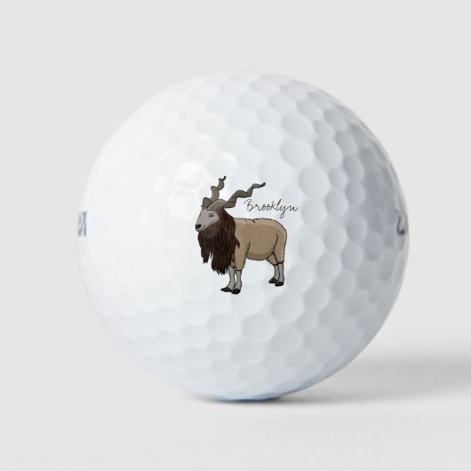 Afbeelding van de cartoon van geit van de markt golfballen (Voorkant)