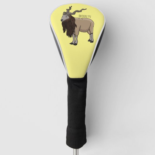 Afbeelding van de cartoon van geit van de markt golfheadcover (Voorkant)