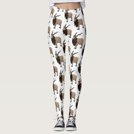 Afbeelding van de cartoon van geit van de markt leggings (Voorkant)