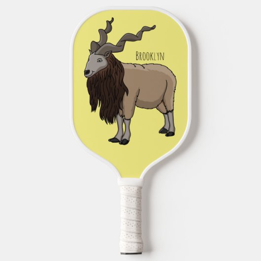 Afbeelding van de cartoon van geit van de markt pickleball paddle (Voorkant)