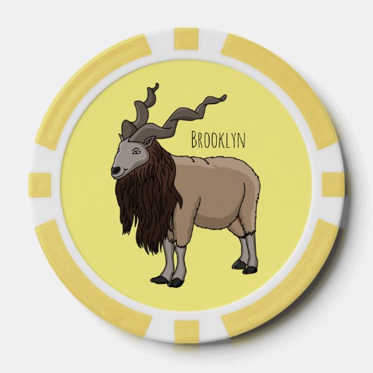 Afbeelding van de cartoon van geit van de markt poker chips (Voorkant)