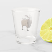 Afbeelding van de cartoon van geit van de markt shot glas (Achterkant)