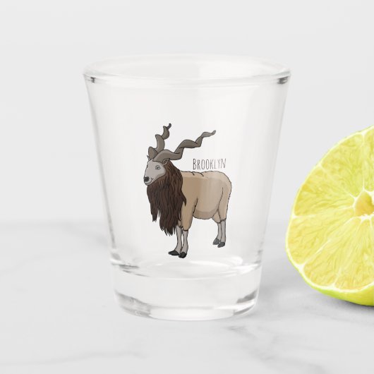 Afbeelding van de cartoon van geit van de markt shot glas (Voorkant)