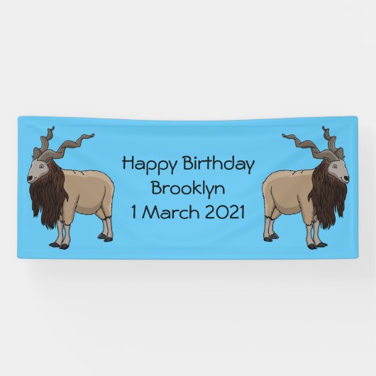 Afbeelding van de cartoon van geit van de markt spandoek (Horizontaal)