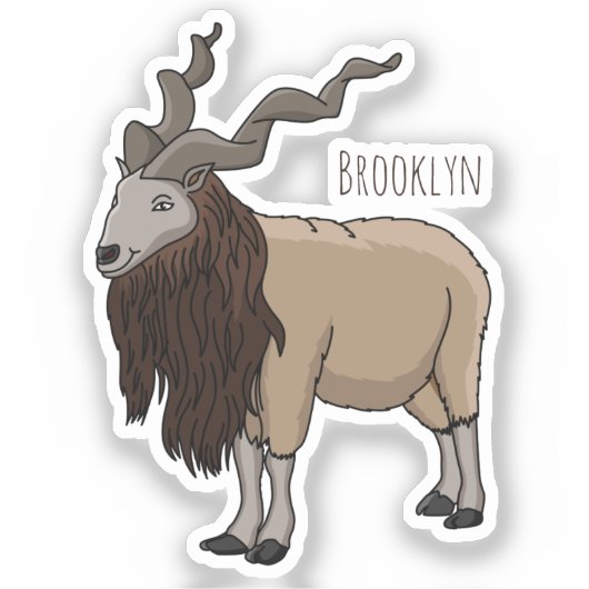 Afbeelding van de cartoon van geit van de markt sticker (Voorkant)