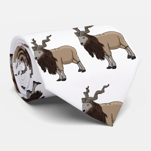 Afbeelding van de cartoon van geit van de markt stropdas (Opgerold)