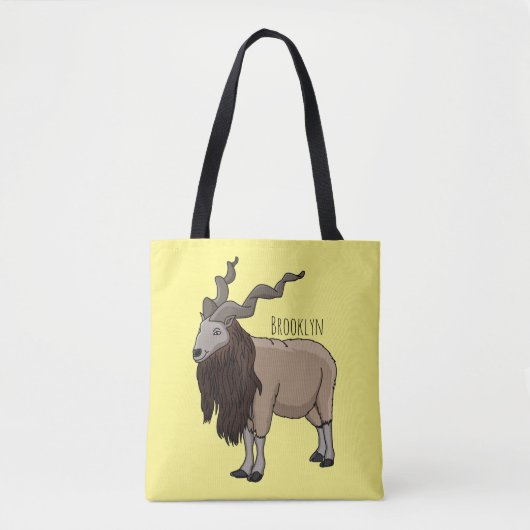 Afbeelding van de cartoon van geit van de markt tote bag (Voorkant)