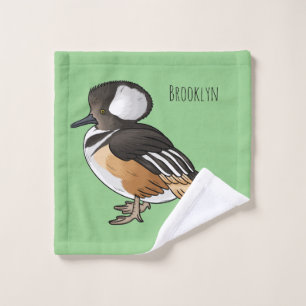 Afbeelding van de cartoon van gekookte merganser v bad handdoek