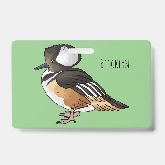 Afbeelding van de cartoon van gekookte merganser v badge (Voorzijde)